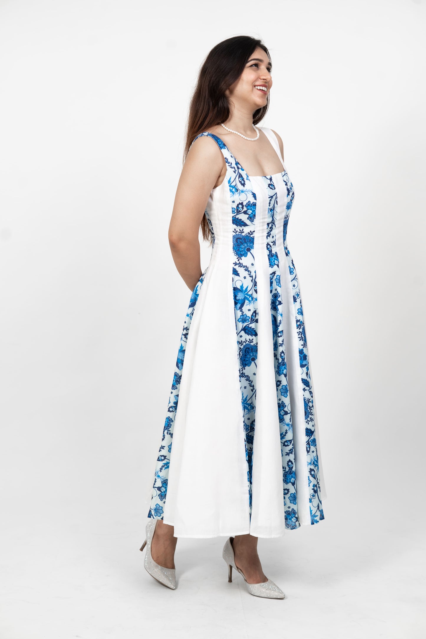 Aura Indigo Floral Dress