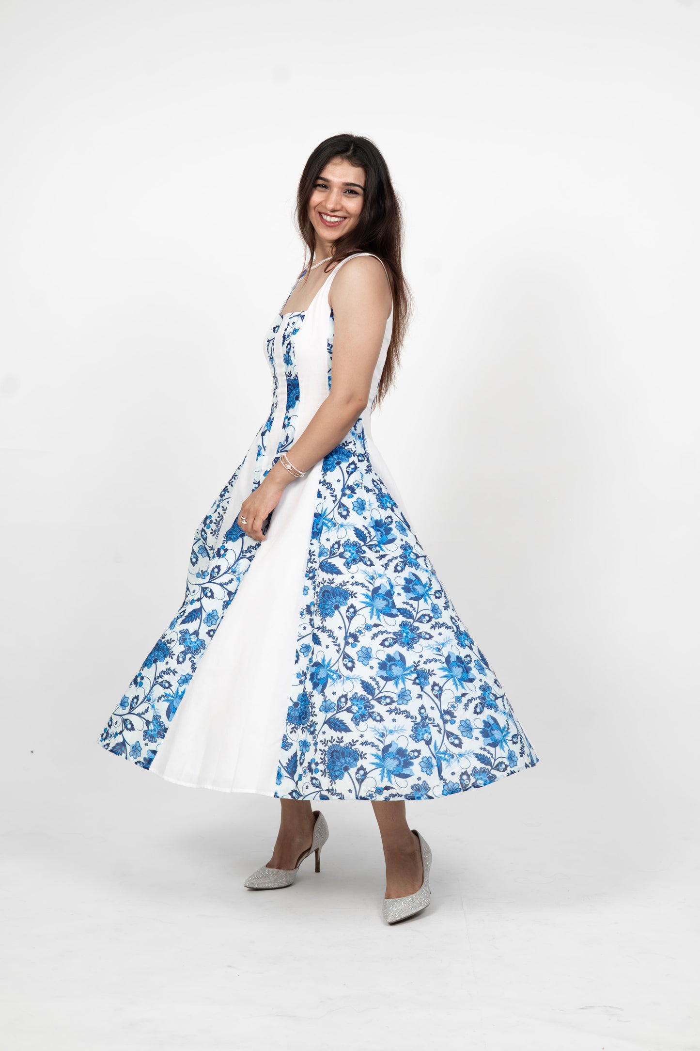 Aura Indigo Floral Dress
