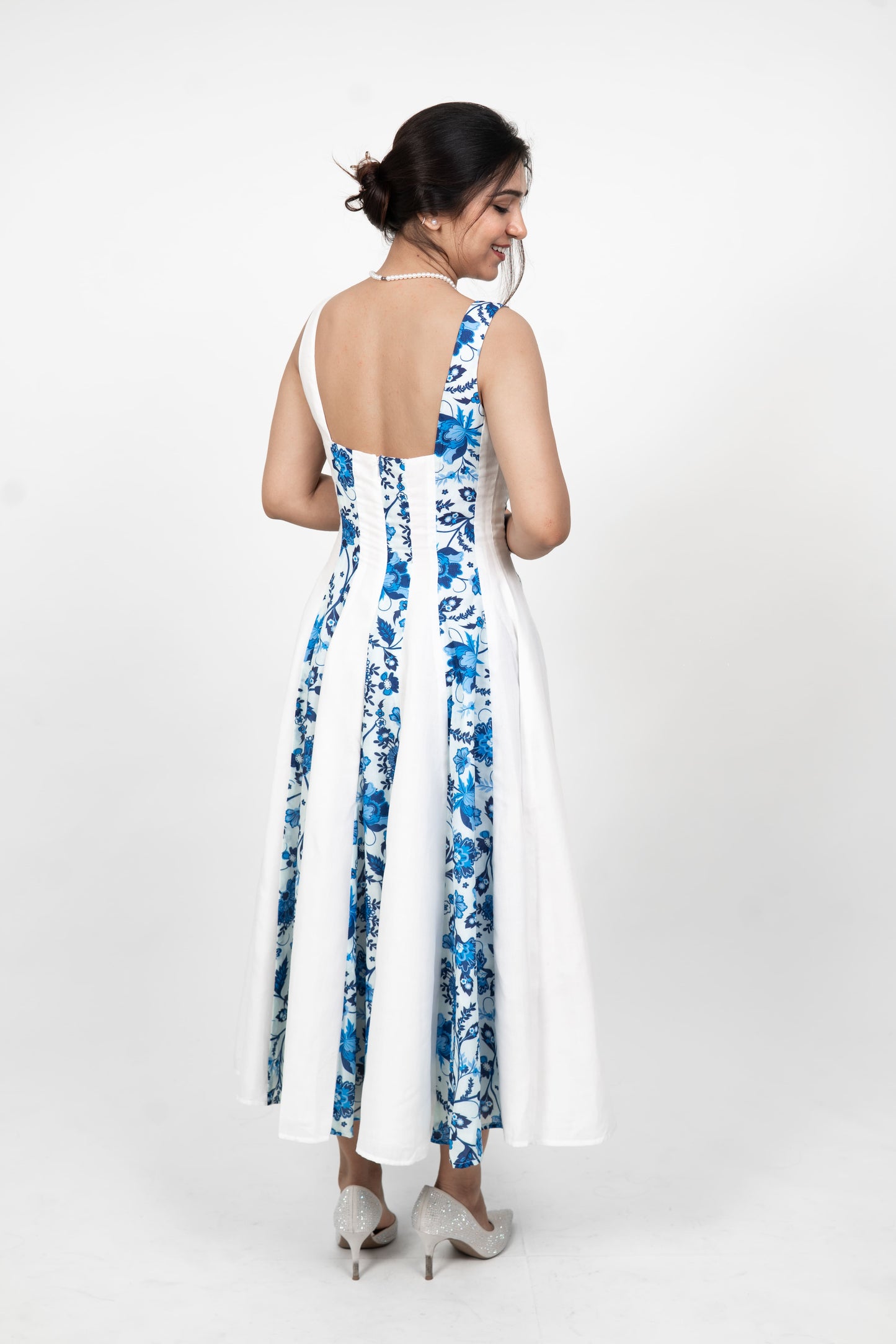 Aura Indigo Floral Dress