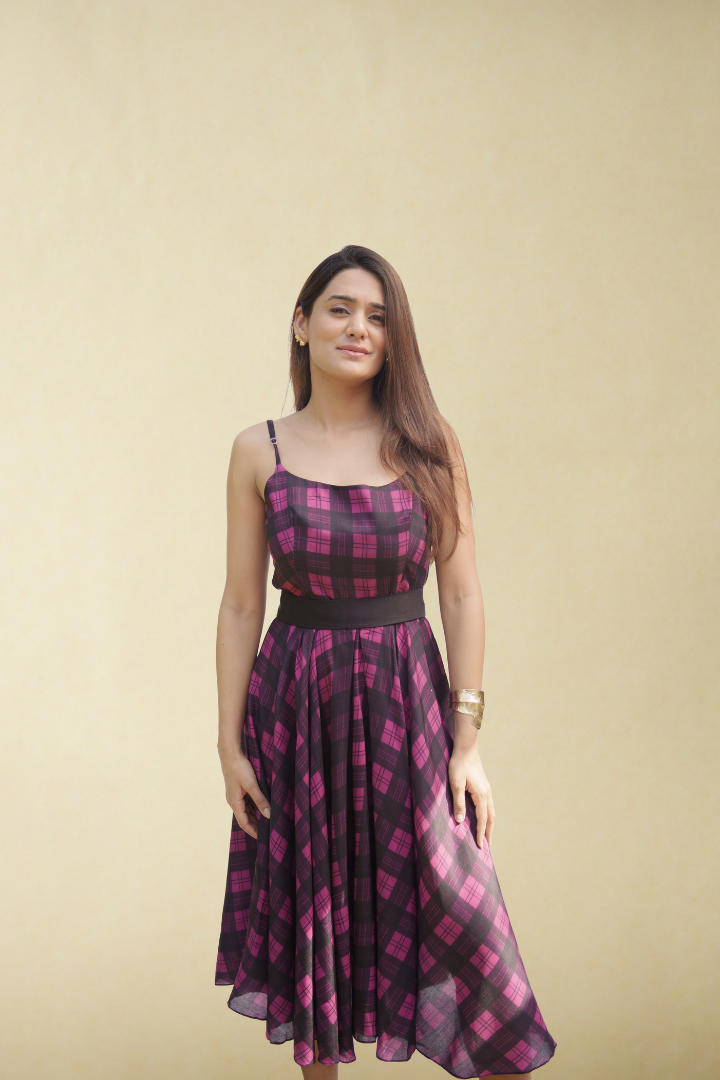 Retro Plaid Summer Dress
