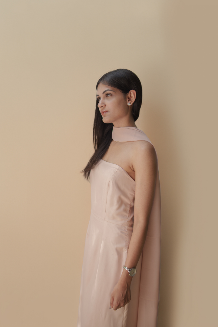 Pale Blush Straight Tube with Georgette Dupatta