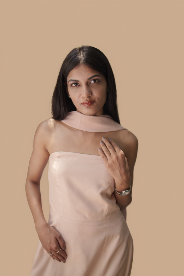 Pale Blush Straight Tube with Georgette Dupatta