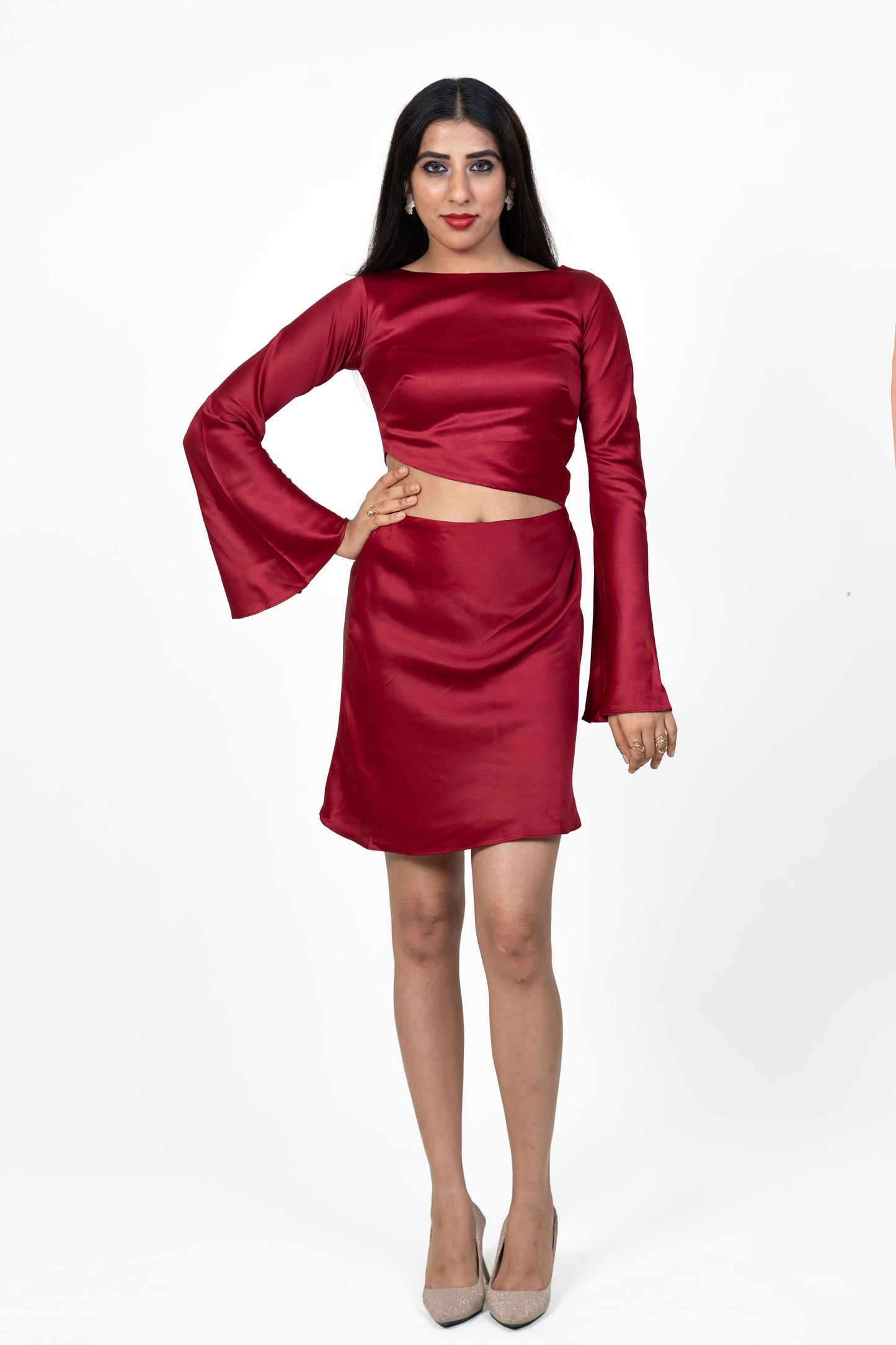 Crimson Crush Satin Dress