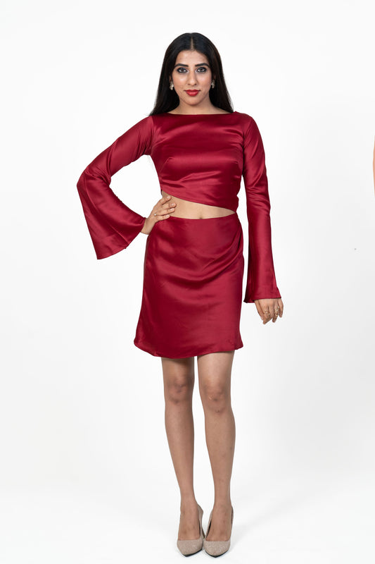Crimson Crush Satin Dress
