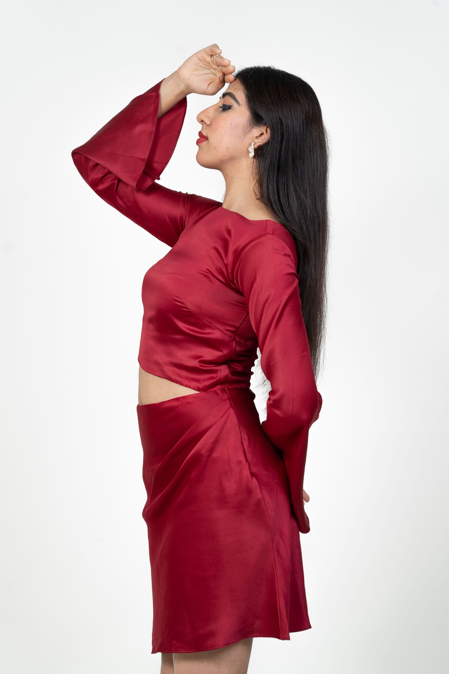 Crimson Crush Satin Dress