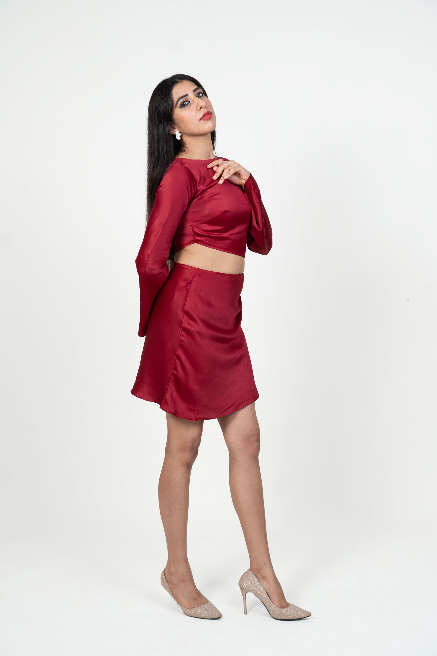 Crimson Crush Satin Dress