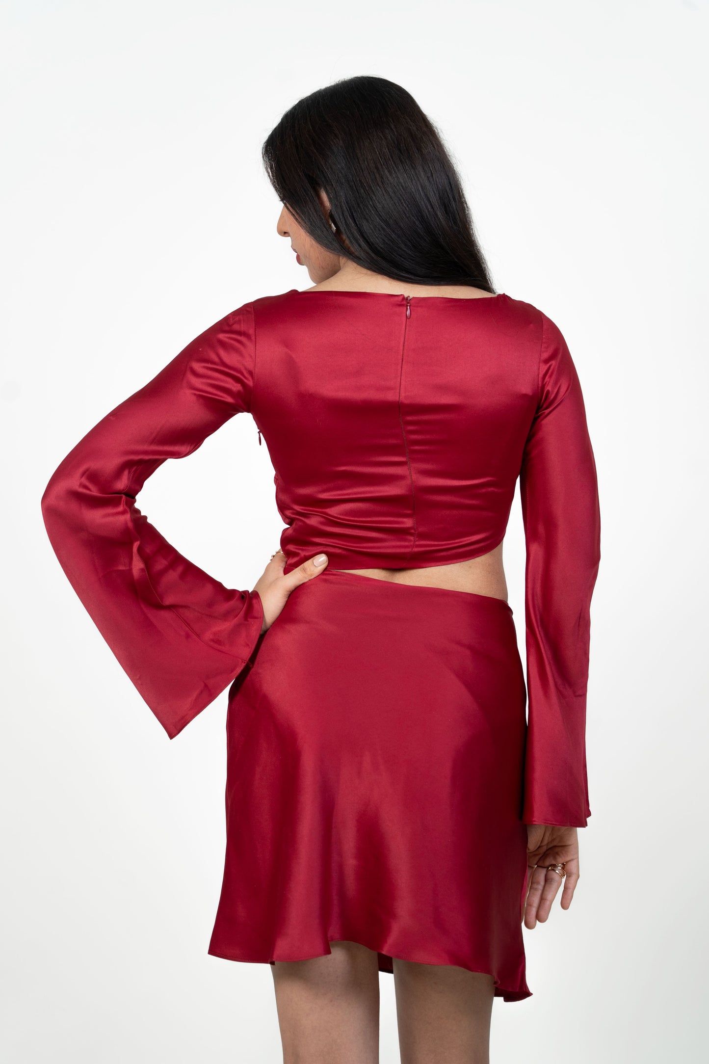 Crimson Crush Satin Dress