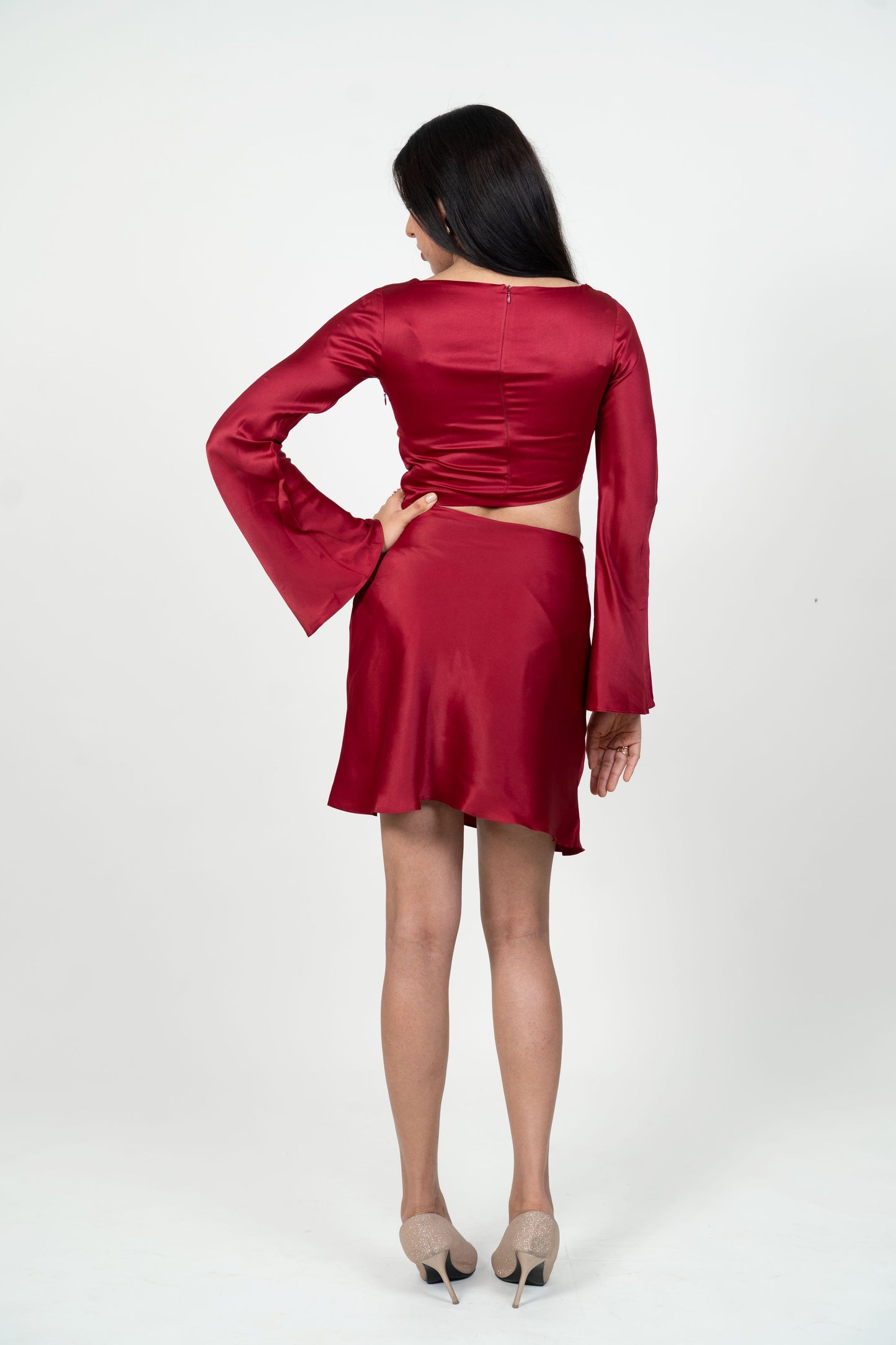 Crimson Crush Satin Dress