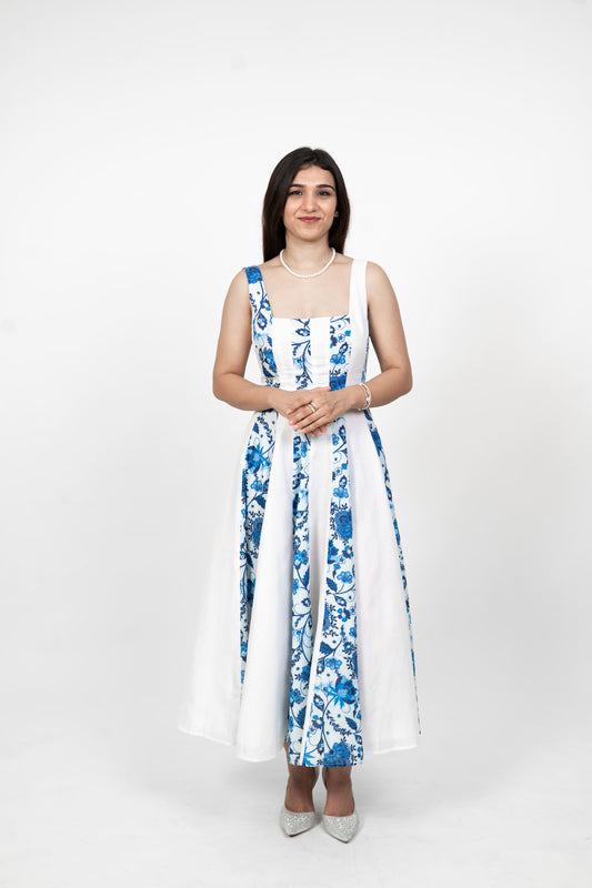 Aura Indigo Floral Dress